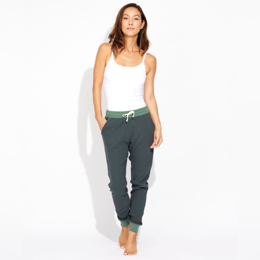 Pact Organic Green Waffle Joggers Size Xs